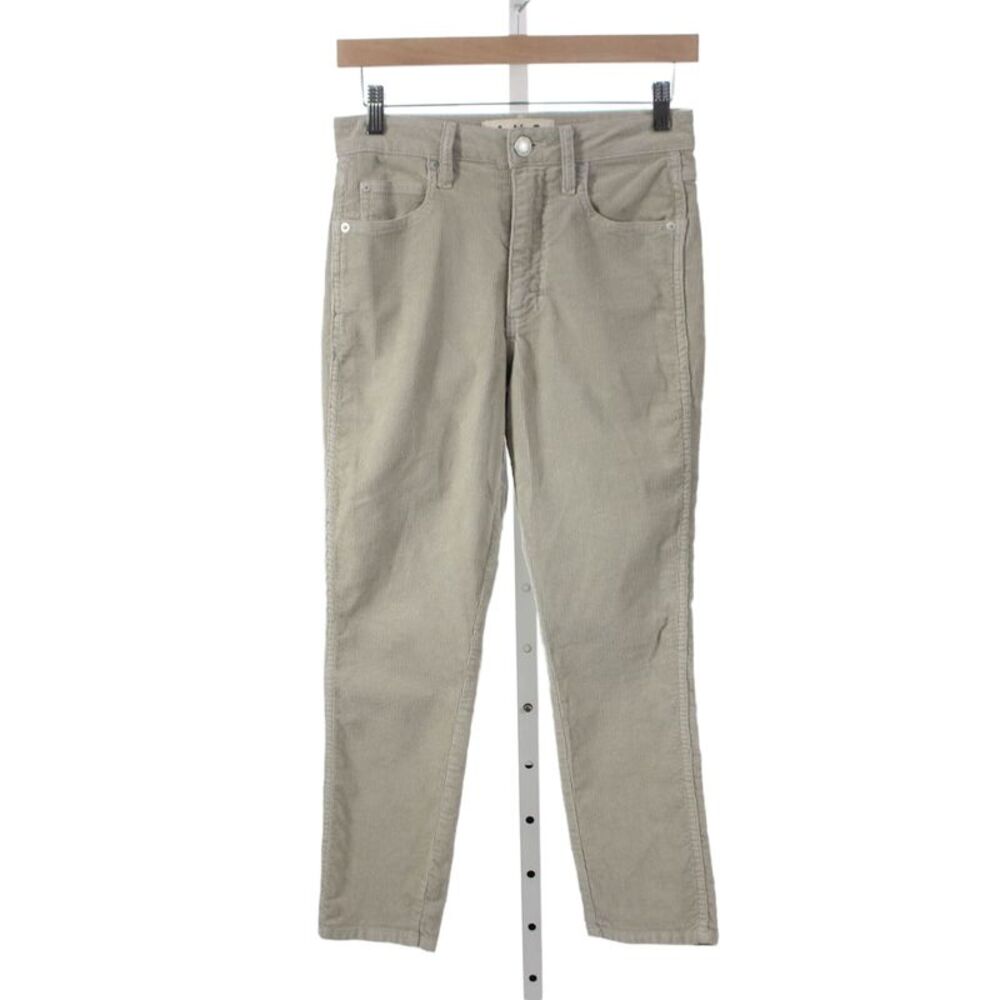 Amo Womens Corduroy Ankle Pants Beige Button Size 26
